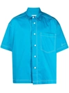 Bonsai Oversized Short-sleeve Shirt In Gnawed Blue