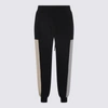 CANALI CANALI BLACK AND SAND COTTON TRACK PANTS