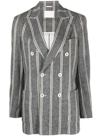 CIRCOLO 1901 CIRCOLO 1901 STRIPED DOUBLE-BREASTED JACKET