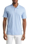 Hugo Boss Piket Ribbed Polo In Open Blue