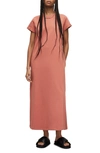 Allsaints Anna Cotton Maxi Dress In Tainted Pink