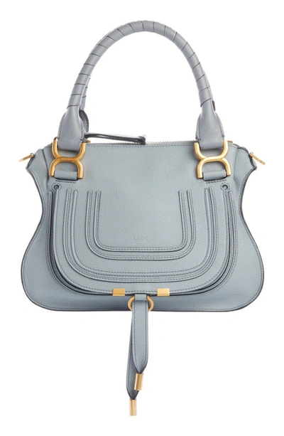 Chloé Marcie Double Carry Bag In Blue