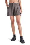 Steve Madden May High Waist Stretch Tweed Shorts In Grey Tweed