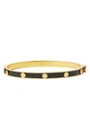 Tory Burch Miller Stud Hinge Bracelet In Tory Gold / Black