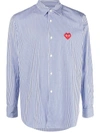 COMME DES GARÇONS PLAY COMME DES GARÇONS PLAY INVADER EDITION STRIPED RED HEART SHIRT