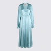 CRI.DA CRIDA LIGHT BLUE SATIN MATERA LONG DRESS