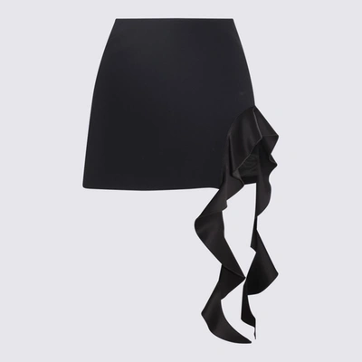 David Koma Arch Cutout Ruffle Detail Mini Skirt In Black