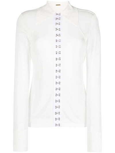 Dodo Bar Or Crystal-embellished Tencel Shirt In White
