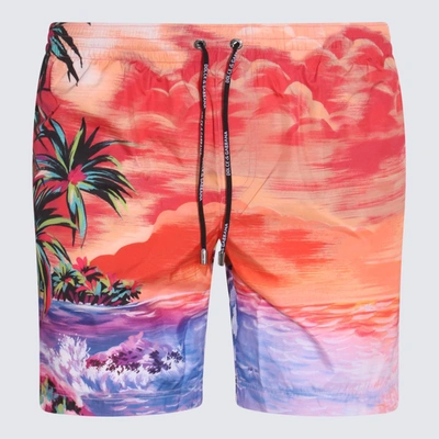 Dolce & Gabbana Beach-print Swim Shorts In Red