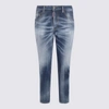 Dsquared2 Logo-patch Tapered-leg Jeans In Blue
