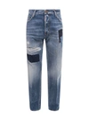 Dsquared2 Ripped Effect Denim Jeans With Paint Stains In Blue