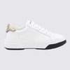 DSQUARED2 DSQUARED2 WHITE AND GOLD-TONE LEATHER BUMPER SNEAKERS
