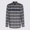 DSQUARED2 DSQUARED2 WHITE AND GREEN CHECK LINEN SHIRT