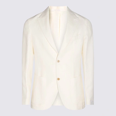 Eleventy Notched-lapel Single-breasted Blazer In White