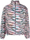 Erl Printed Quilted Puffer In Pink