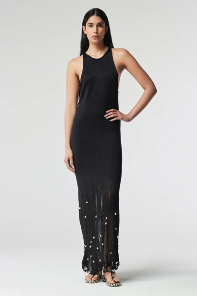 Altuzarra Exclusive Carroll Pearl-embellished Silk Dress In Black
