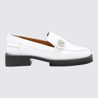 Ganni White Jewel Loafers In 135 Egret