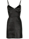 Gauge81 Ennis Open-back Satin Mini Dress In Black