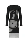 Givenchy Layered Printed Tulle And Cotton-jersey Midi Dress In 001