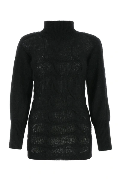 Greta Boldini Astro Cable-knit Roll-neck Dress In Black