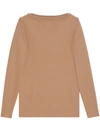 Gucci Cashmere Rib Stitch Top In Camel