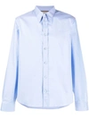 Gucci Long-sleeve Cotton Shirt In Clear Blue
