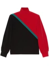 Gucci Colorblocked Silk Crêpe De Chine Blouse In Black
