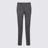 Incotex High-waisted Virgin Wool Chino Pants In Grey