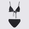 Jil Sander Embroidered Logo Bikini Set In Black