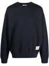 Jil Sander Logo-patch Cotton Sweatshirt In Blue
