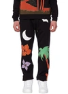 Just Don Embroidered Straight Track Pants In Black
