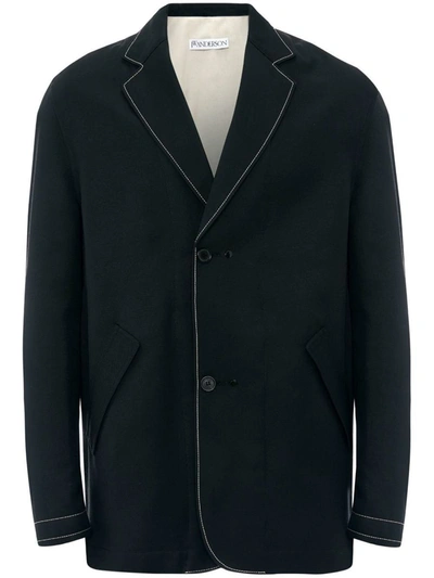 Jw Anderson Reversible Single-breasted Blazer In Black