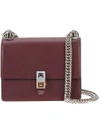 Fendi Kan I Mini Scallop Studded Shoulder Bag In Bordeaux