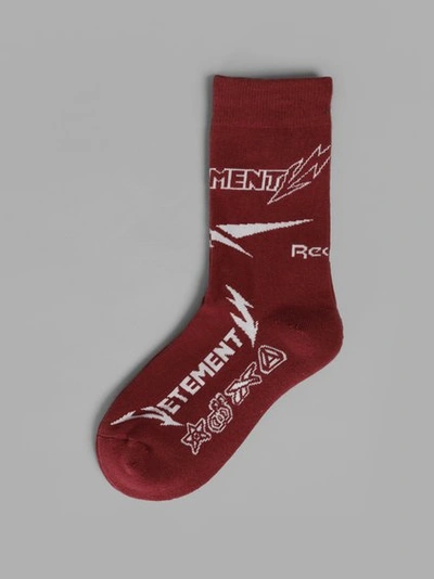 Vetements Short Metal Socks Reebok In Red
