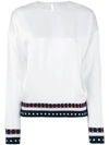 VICTORIA BECKHAM ribbed knitted detail blouse,DRYCLEANONLY