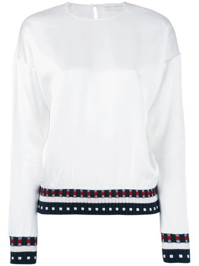 Victoria Beckham Ribbed Knitted Detail Blouse