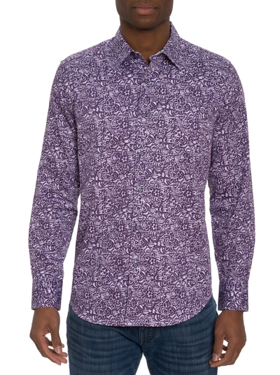 Robert Graham Inez Long Sleeve Button Down Shirt In Purple