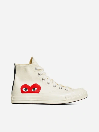 Comme Des Garçons Play Chuck Taylor Canvas High-top Sneakers In White