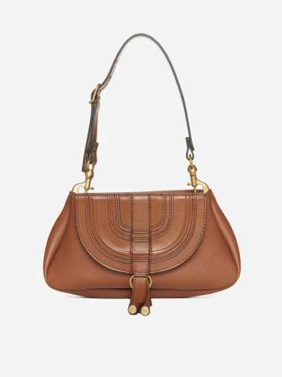 Chloé Marcie Leather Small Bag In Tan