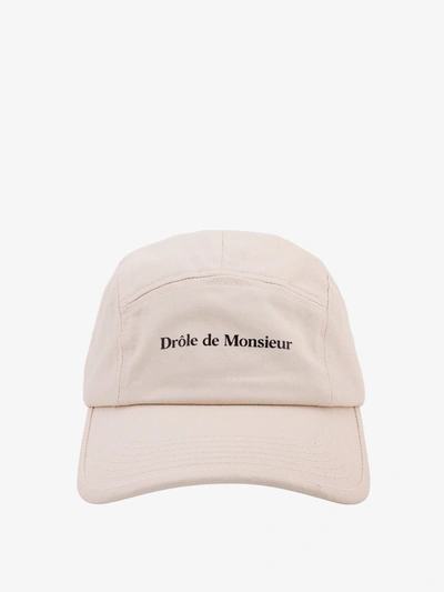 Drôle De Monsieur 5-panel Twill Baseball Cap In Beige