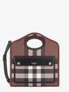 Burberry Printed E-canvas And Leather Mini Pocket Bag Handbag In Brown