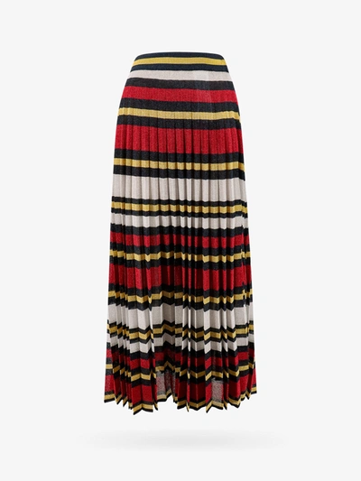 Gucci Jacquemus Stripes Pleated Midi Skirt In Multicolor