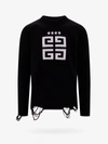 Givenchy 4g-motif Distressed Cotton Sweatshirt In Black