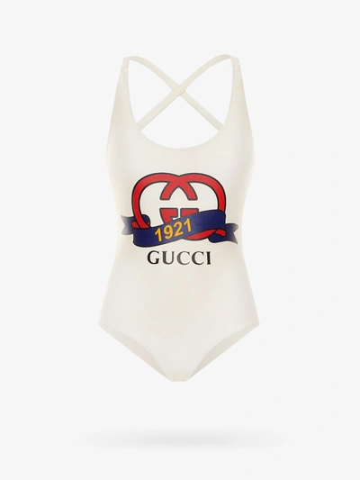 Gucci Sparkling Jersey Swimsuit In White