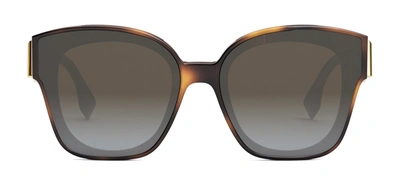 Fendi Fe40098i 53b Square Sunglasses In Grey