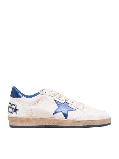 GOLDEN GOOSE BALL-STAR WISHES IN WHITE NAPPA WITH BLUE STAR AND HEEL