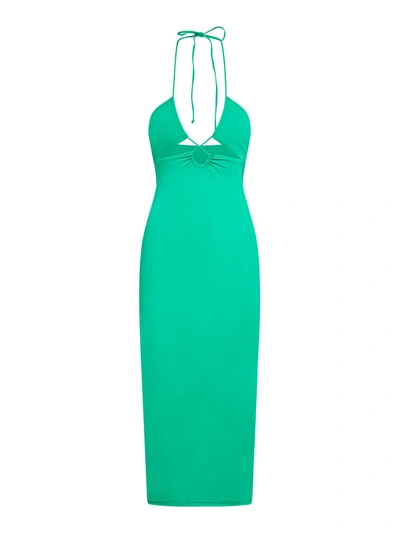 Mc2 Saint Barth Cut-out Detail Midi Dress In Green