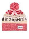 GANNI GRAPHIC WOOL BEANIE