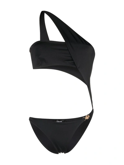 Versace Medusa Head Swimsuit In Black