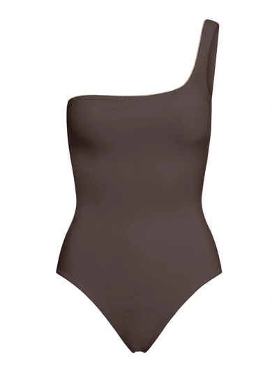 Sucrette Monica One Piece Swimsuit In Dark Brown